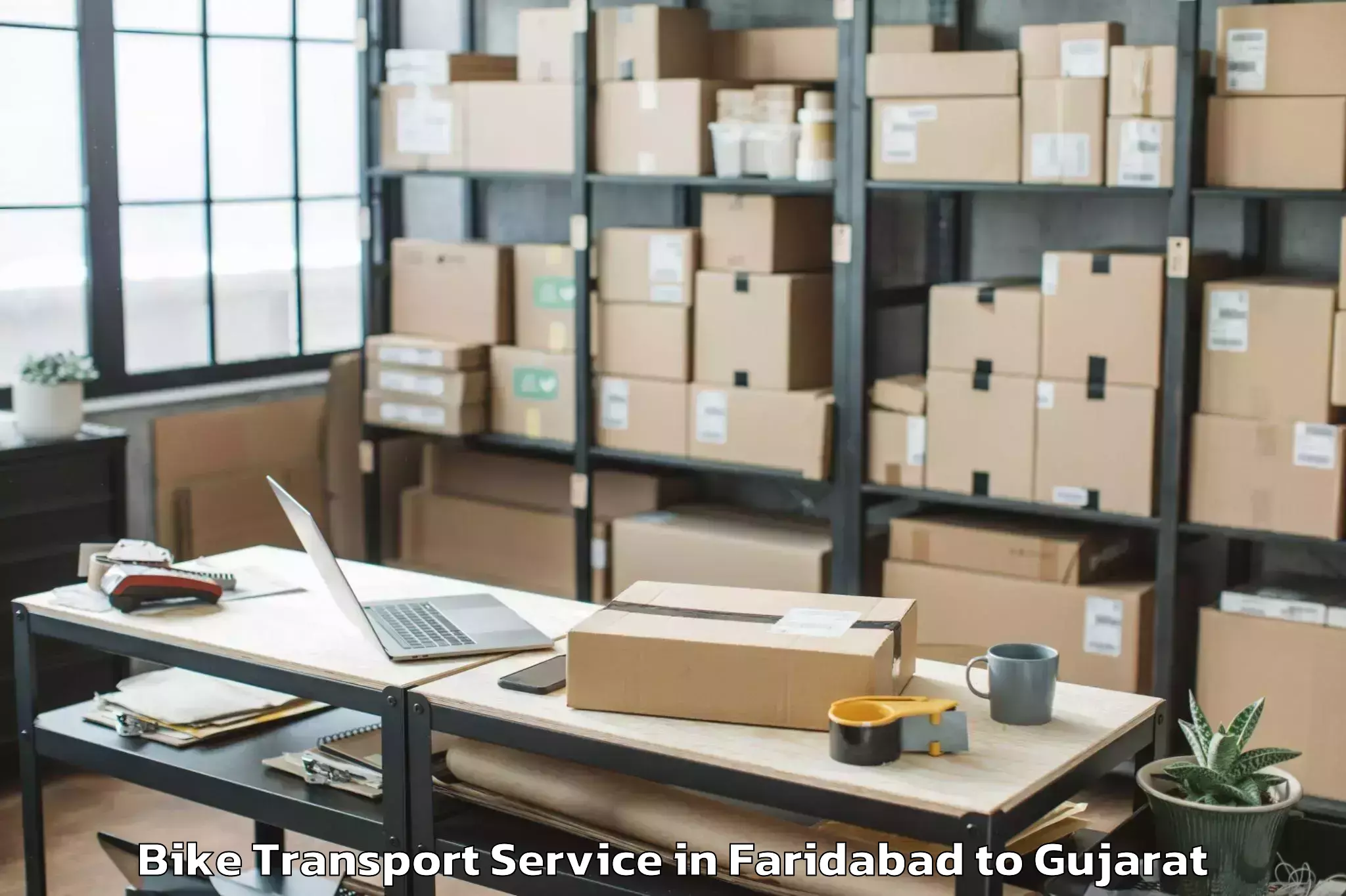 Hassle-Free Faridabad to Dhuvaran Bike Transport